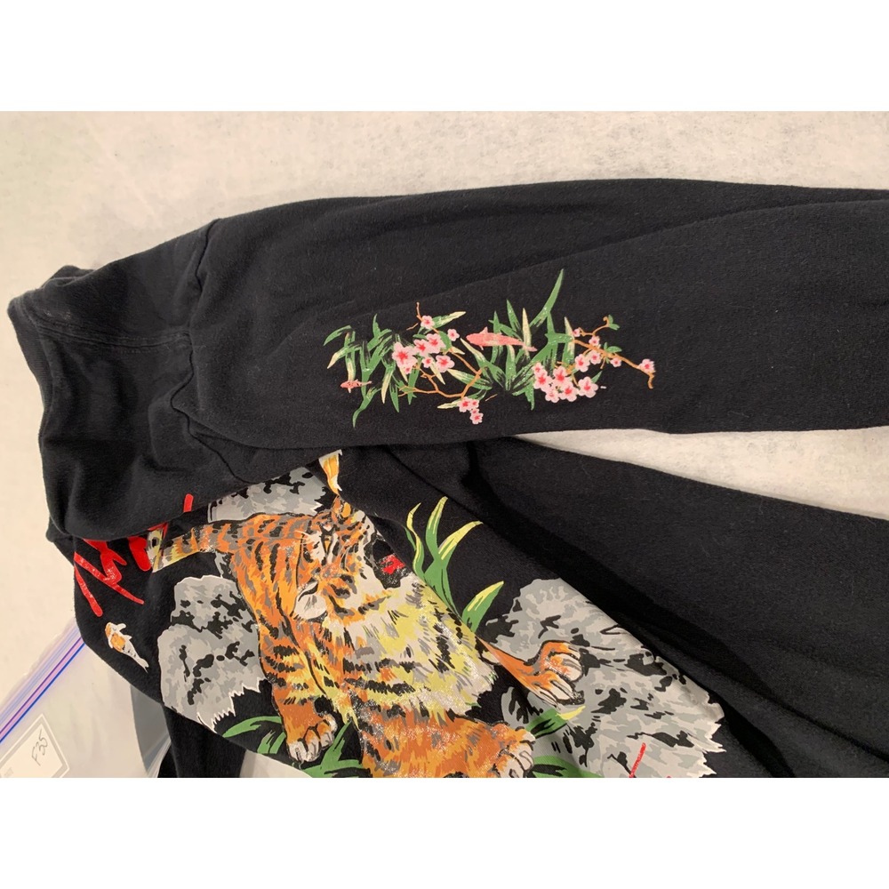 Reason Clothing Mens Black Tiger Koi World Tour‎ Long Sleeve Graphic Tee Small - Picture 3 of 8
